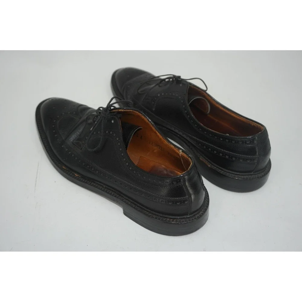 GH Bass Monograms Shoes Black Leather Wingtip Brogue‎ Oxford Men's Size 12A